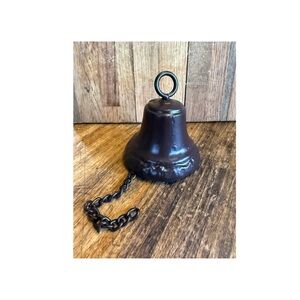 Vintage Cast Iron Dinner Bell Powder Coated Brown 4” Farmhouse Chic